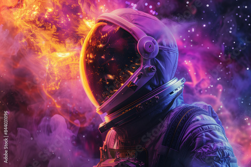 Nebula Reflections in astronaut hamlet  generative ai