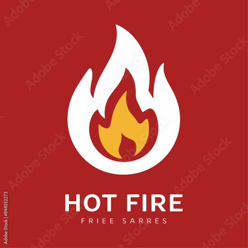A flat vector icon of a fiery red fire, flame, or spicy food symbol.
