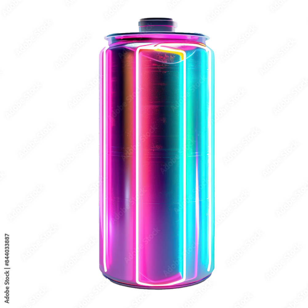 Isolated 3d battery icon with a colorful neon gradient on a transparent background Isolated 3d battery icon with a colorful neon gradient on a transparent background