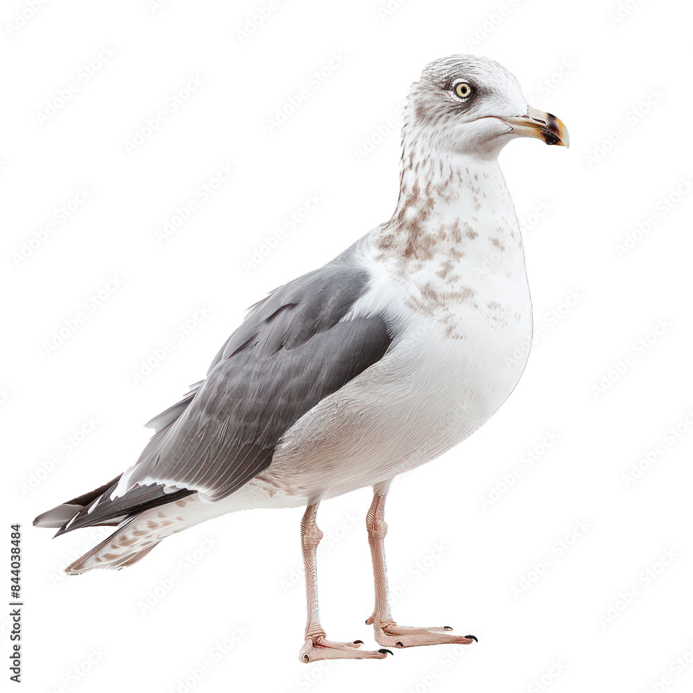 Detailed image of a single seagull, isolated on a clear, transparent background, perfect for design use Detailed image of a single seagull, isolated on a clear, transparent background, perfect for design use