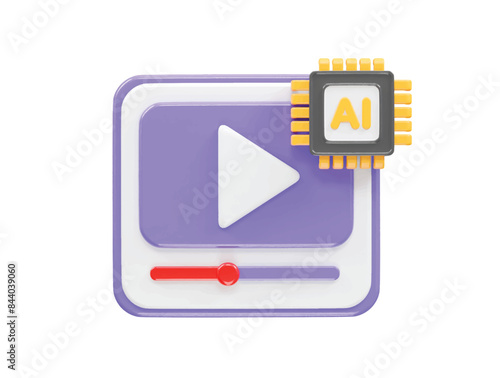 Ai icon 3d rendering illustration element