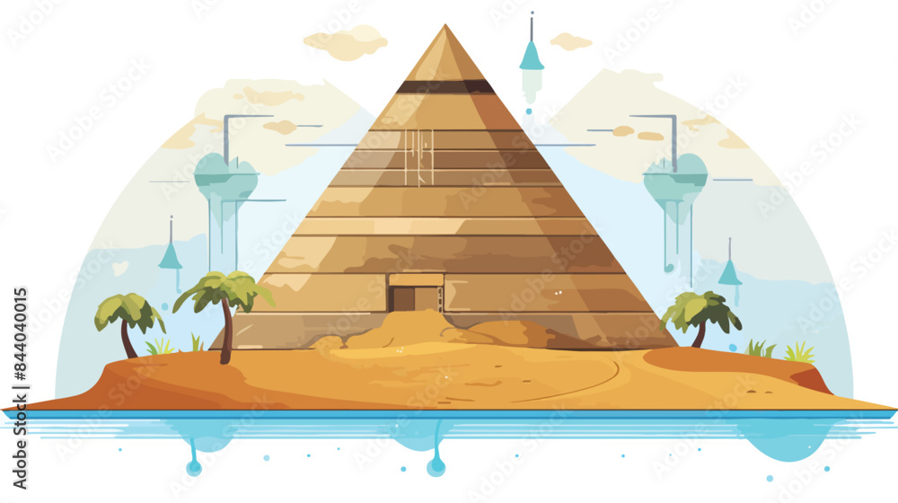 3 level pyramid diagram. Clipart image 2d flat cart