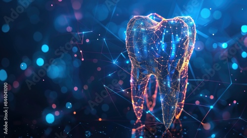 Digital tooth with polygon mesh and data technology