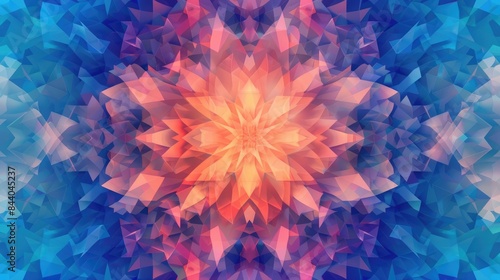 Abstract geometric background with geometric shape pattern kaleidoscopic mandala and micro pattern kaleidoscope texture photo
