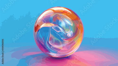 Abstract vector realistic glossy sphere beautiful f