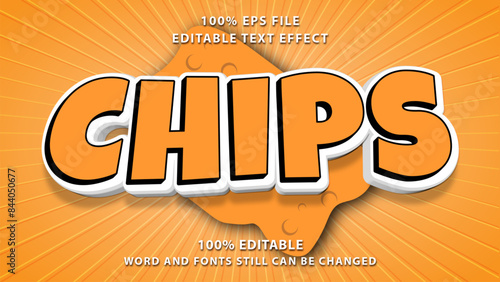 crispy chips text effect, editable text bold and fun style.