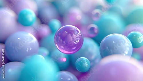 Abstract 3D Render of Iridescent Bubbles