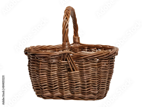 Isolated PNG Empty Wicker Basket, GENERATIVE AI