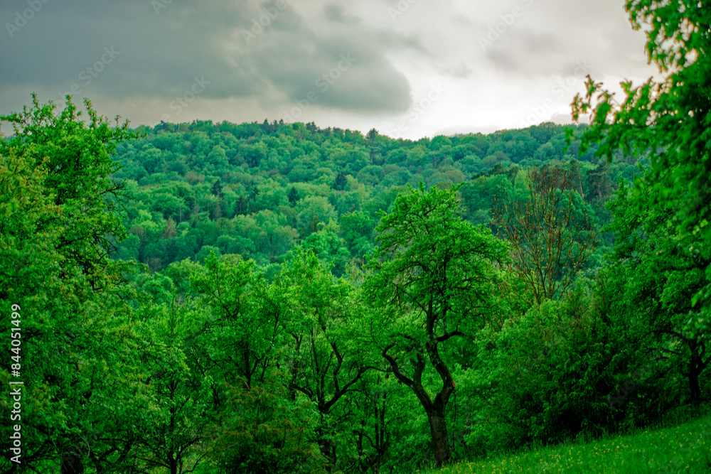 Obraz premium Beautiful landscapes of Bavaria during a thunderstorm.