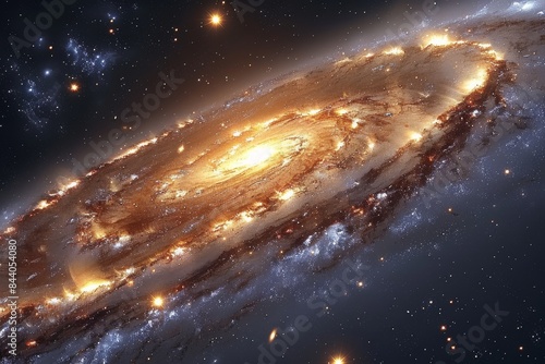A Close-Up View of a Spiral Galaxy in Deep Space