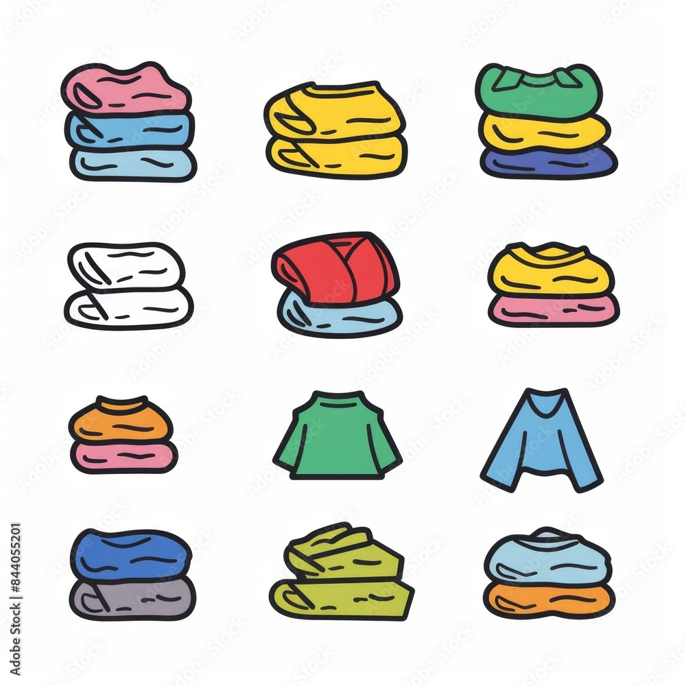 Dirty clothes pile flat icon. Doodle laundry day pile minimal symbol. Crumpled apparel garment heap Dirty clothes pile flat icon. Doodle laundry day pile minimal symbol. Crumpled apparel garment heap