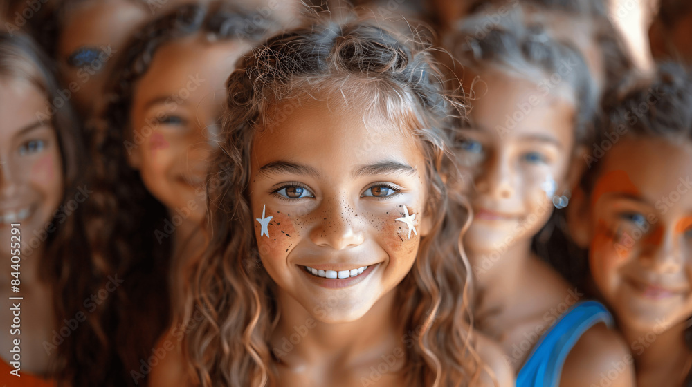 Happy Group of Children with Face Paint Enjoying Outdoor Summer Event - Fun and Friendship in a Lively Gathering
Happy Group of Children with Face Paint Enjoying Outdoor Summer Event - Fun and Friendship in a Lively Gathering