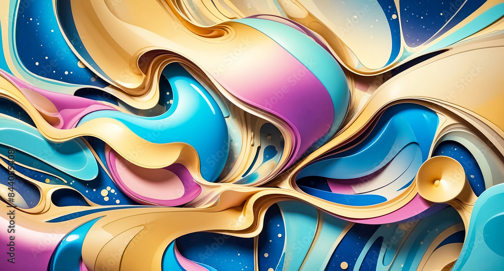 Abstract Swirling Shapes in Vibrant Colors Abstract Swirling Shapes in Vibrant Colors