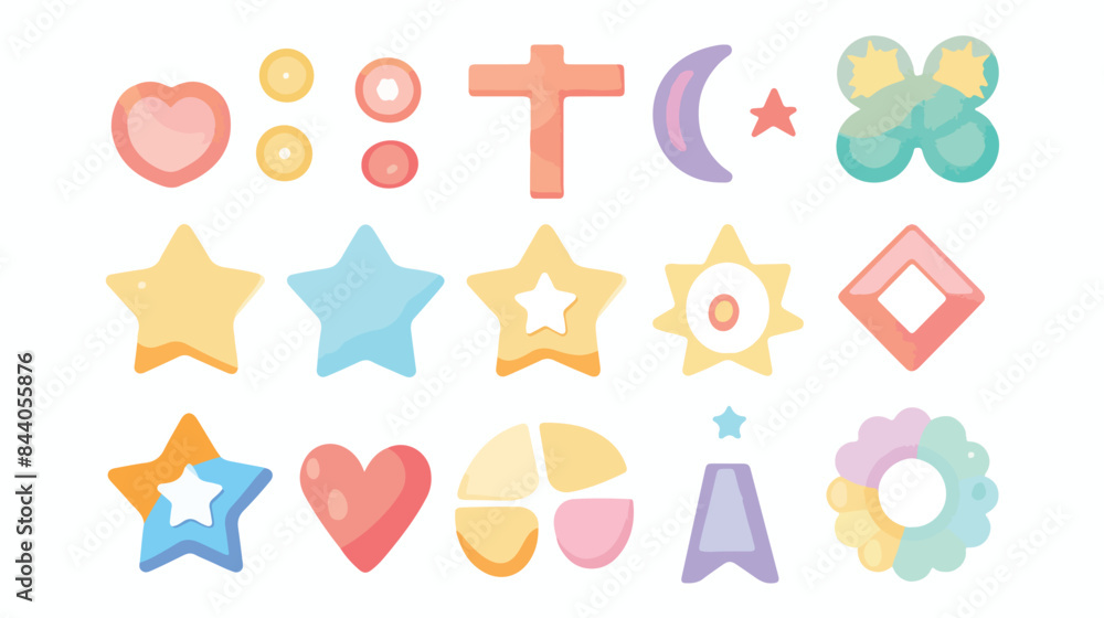 Basic shapes vector set. Colorful shapes vector ill