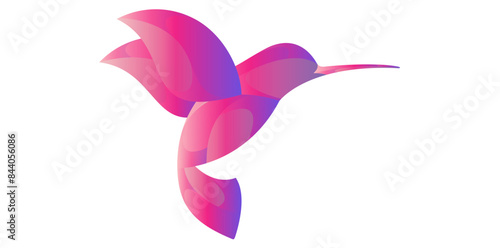 Gradient Logo Of Flaying Hummingbird Vector Illustration. 