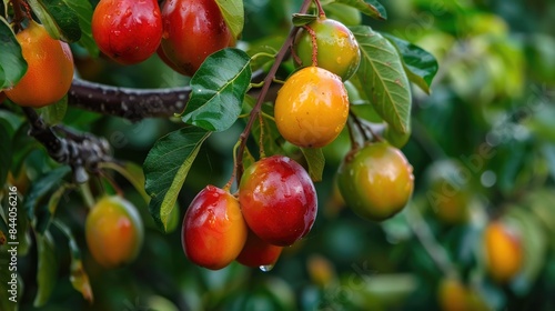Fruit known as jujube growing on a tree