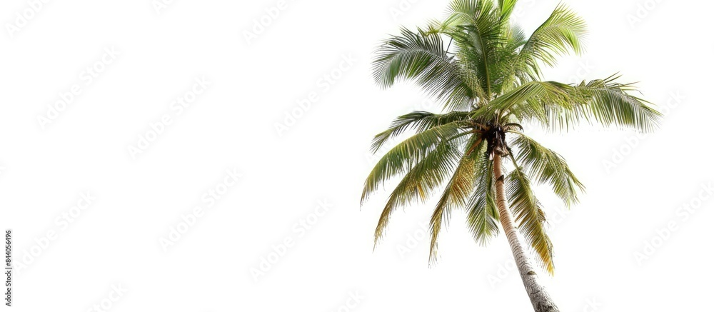 Coconut palm tree placed on a blank white backdrop Coconut palm tree placed on a blank white backdrop