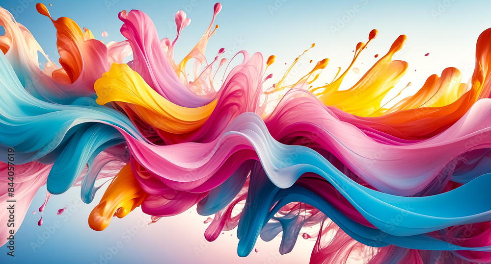 Obraz premium Abstract Colorful Swirls and Splashes