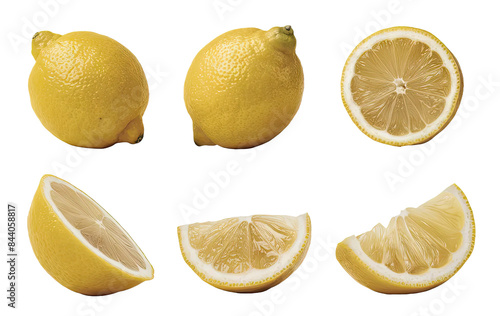 Isolated PNG Lemon Fruit, GENERATIVE AI