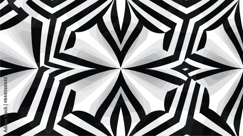 Black and white illusive abstract seamless pattern