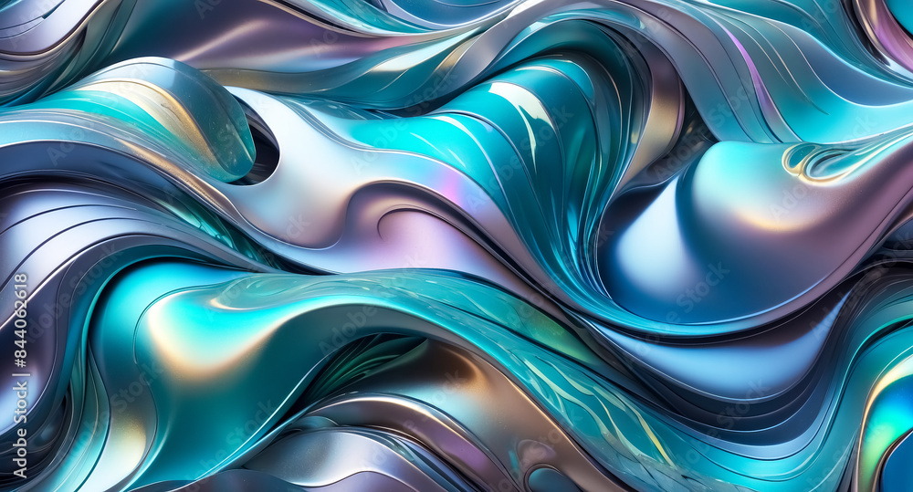 Abstract Blue and Silver Swirling Background Abstract Blue and Silver Swirling Background