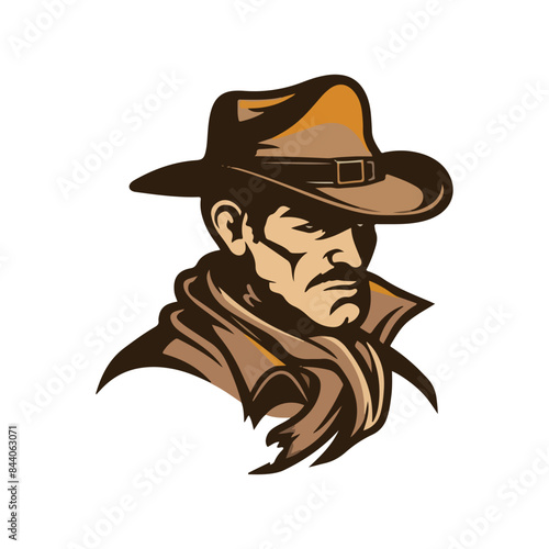 cowboy sheriff with hat mascot western