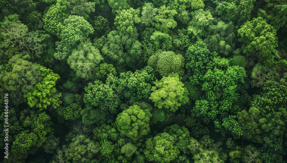 Aerial view of a dense forest from above Aerial view of a dense forest from above