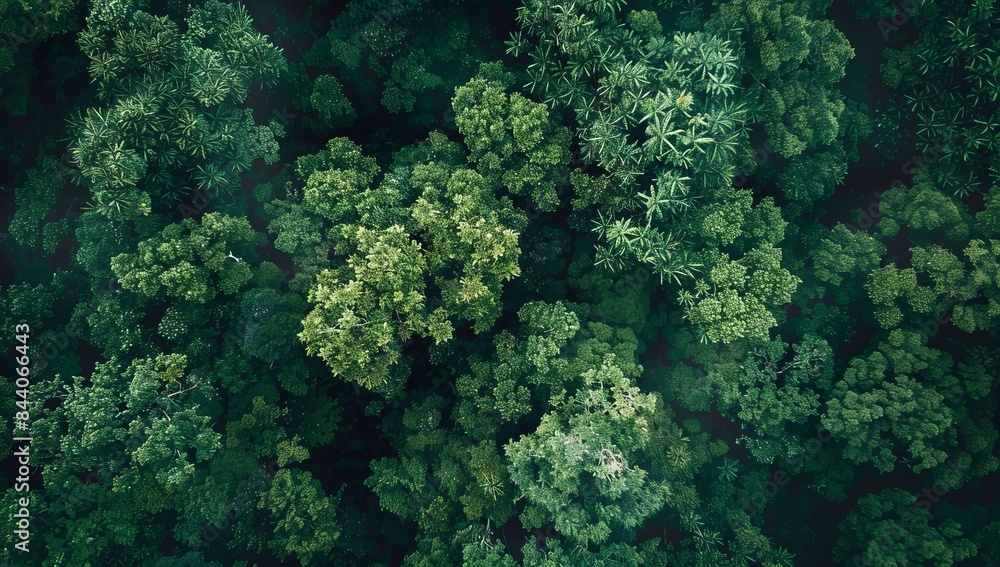 Aerial view of a dense forest from above Aerial view of a dense forest from above