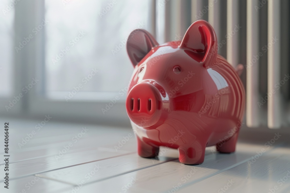 A small piggy bank sitting on a clean white surface, perfect for saving money or using as a decorative item A small piggy bank sitting on a clean white surface, perfect for saving money or using as a decorative item