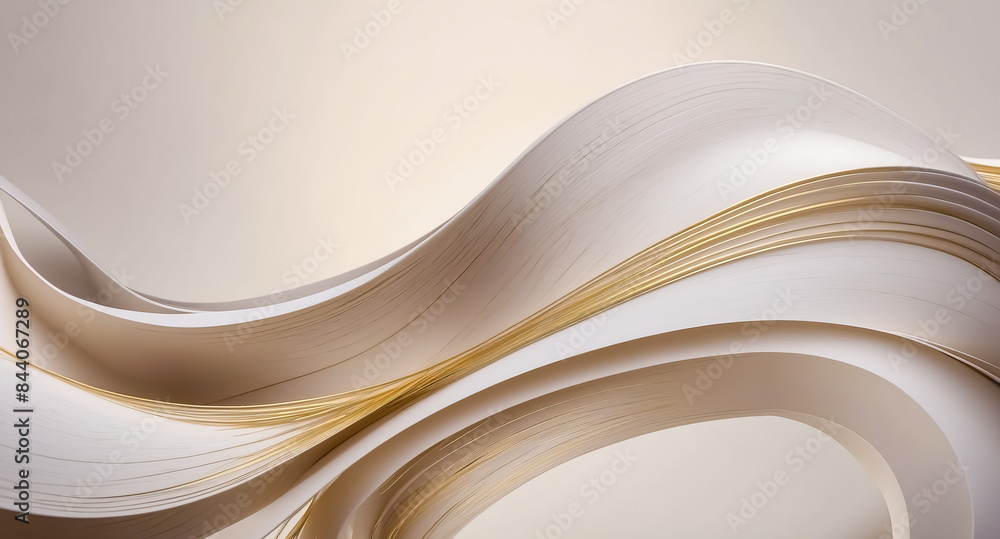 Abstract Golden and White Curved Lines Abstract Golden and White Curved Lines