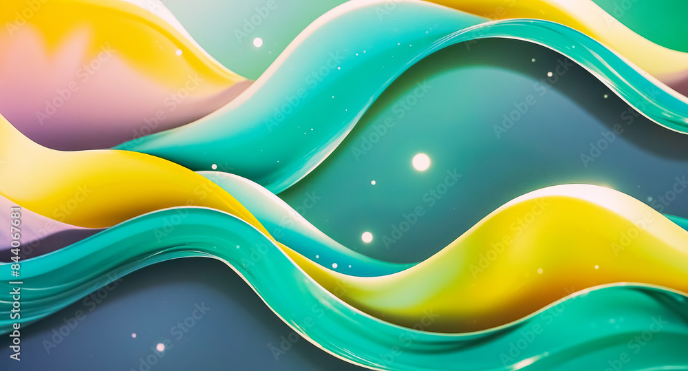 Abstract Colorful Waves with Glowing Lights Abstract Colorful Waves with Glowing Lights