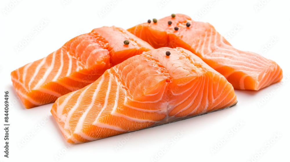 Fillet of salmon fish isolated on white background Fillet of salmon fish isolated on white background