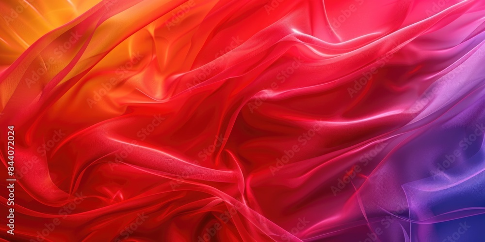 Fototapeta premium A detailed view of red, yellow, and blue fabric