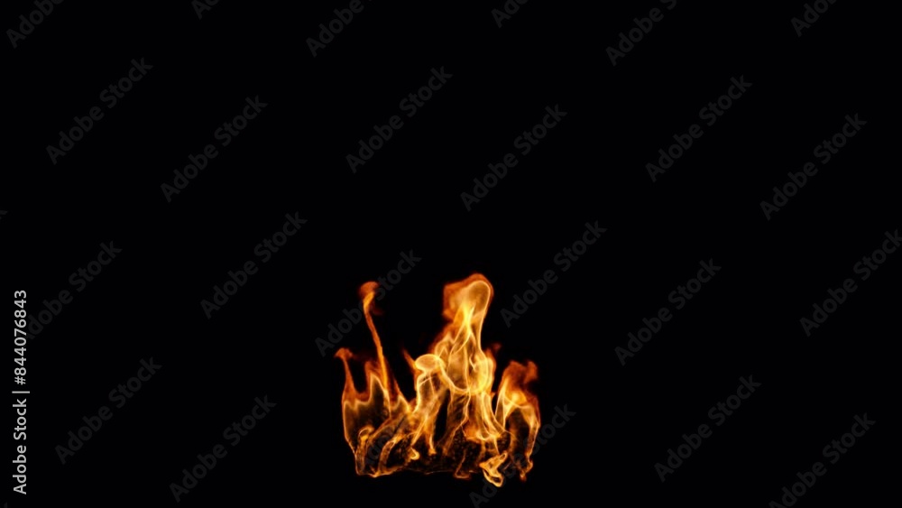 Looping real fire in slow motion, 4k 30p with alpha channel, since it is a loop, you can loop it and make whatever duration you need or want, slow motion allows you to speed it up or keep it slow	