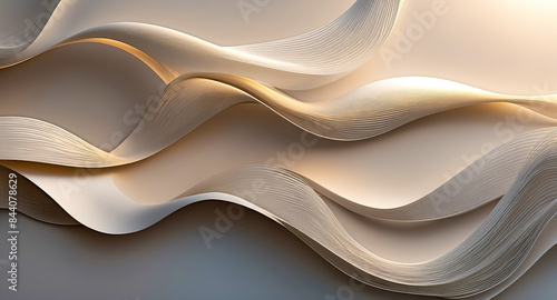 Abstract beige and white wave pattern