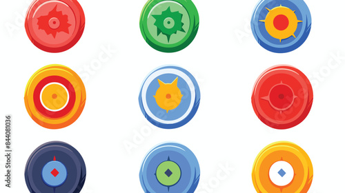 Clay target icon set. Clipart image isolated on whi