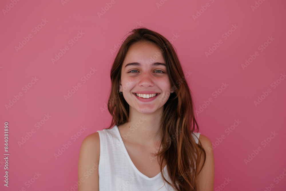 Fototapeta premium A close up portrait of a young woman with a subtle smile