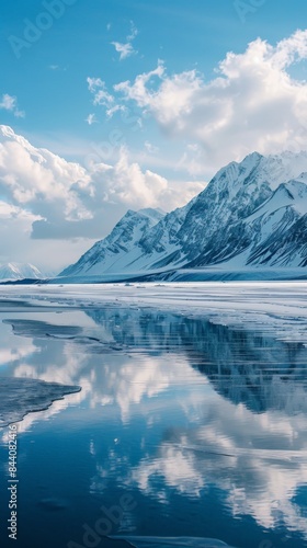 Majestic Glacier Patterns with Water Reflection © Yaiza Canvas