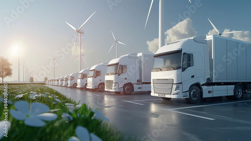 Wallpaper Mural A sustainable logistics fleet with hybrid and electric vehicles, showcasing a commitment to reducing carbon emissions Torontodigital.ca