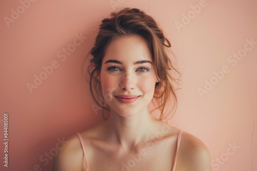 Wallpaper Mural A close up portrait of a young woman with a subtle smile Torontodigital.ca