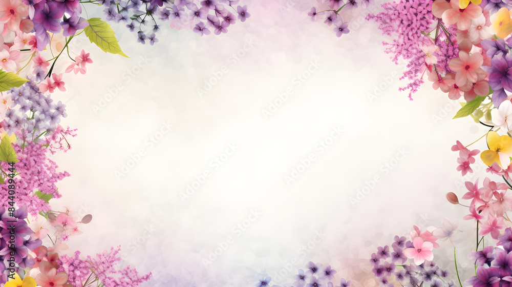 Frame with flowers composition on white background with copy space. Spring flowers border. Flat lay template with wildflowers. Botanical banner for wedding invitation, spa, greeting card, mothers day. Frame with flowers composition on white background with copy space. Spring flowers border. Flat lay template with wildflowers. Botanical banner for wedding invitation, spa, greeting card, mothers day.