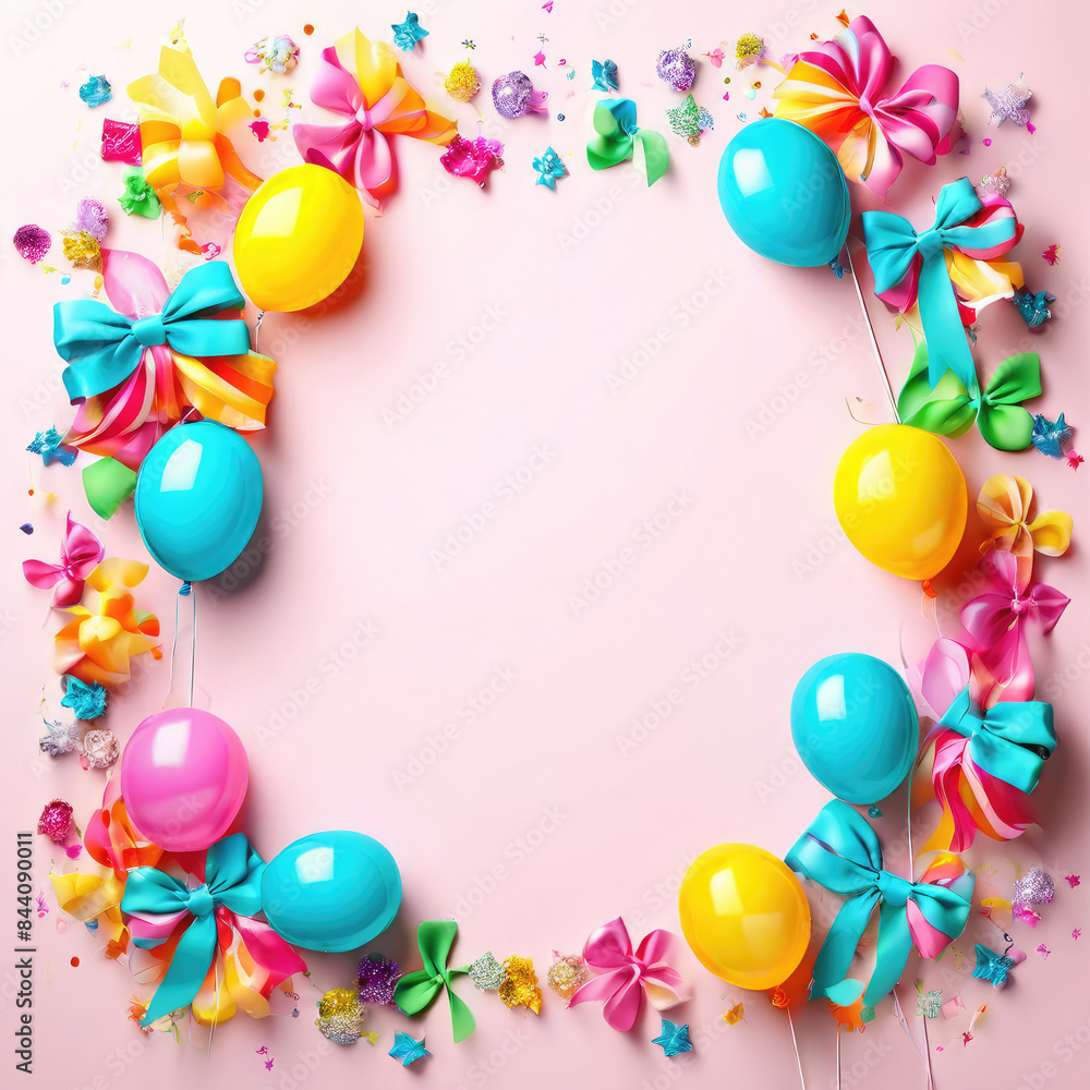 Party frame background with festive decorations. Copy space. Party frame background with festive decorations. Copy space.