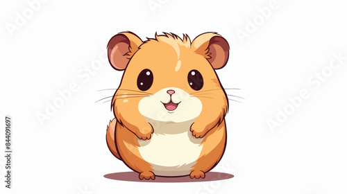 Cute kawaii hamster icon. Clipart image isolated on