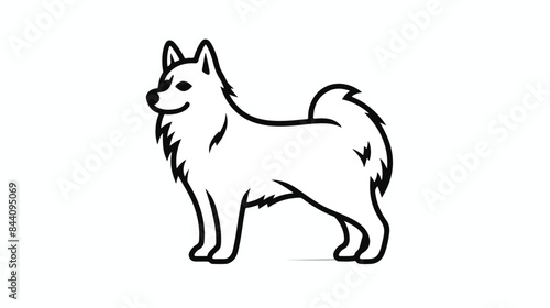 Dog outline simple icon. Clipart image isolated on
