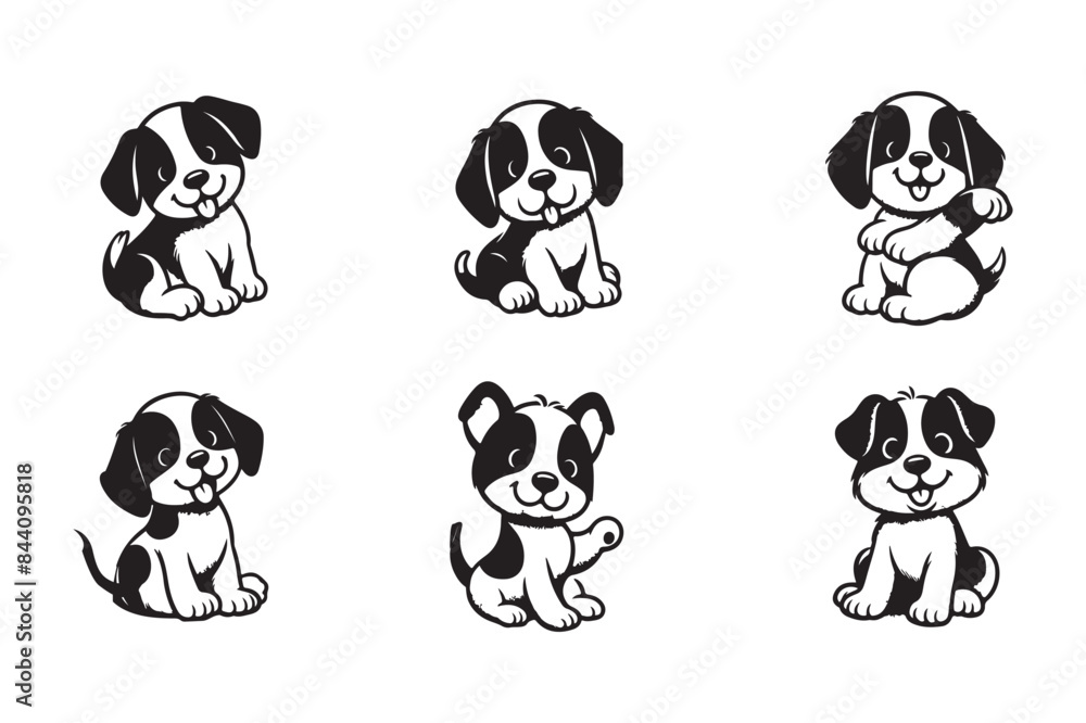 Cute Puppy Silhouette vector image Cute Puppy Silhouette vector image