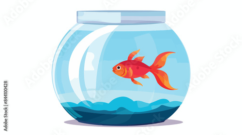 Empty cartoon fishbowl icon. Clipart image isolated