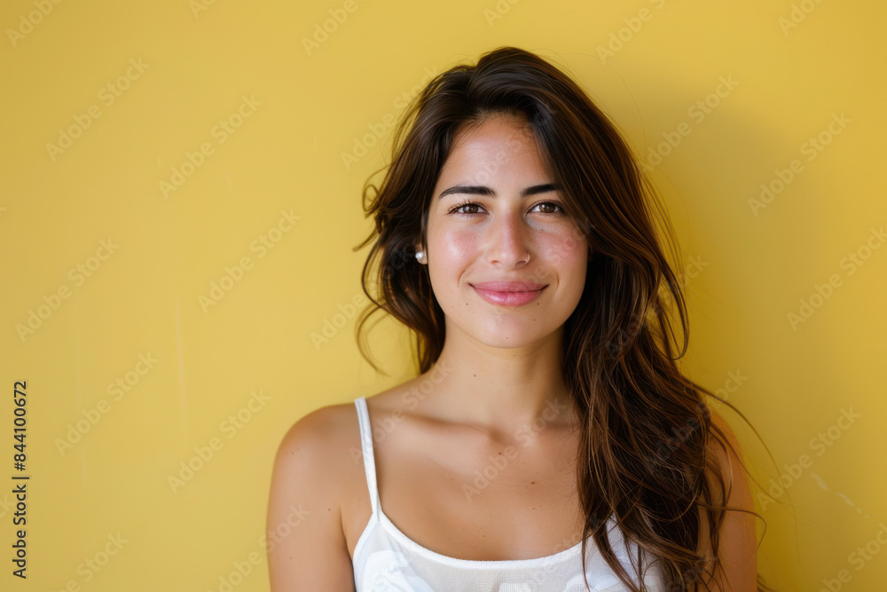 A close up portrait of a young woman with a subtle smile