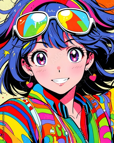 Anime girl wearing traditional clothing, with a beautiful flower in her hair, showcasing a blend of culture and style.