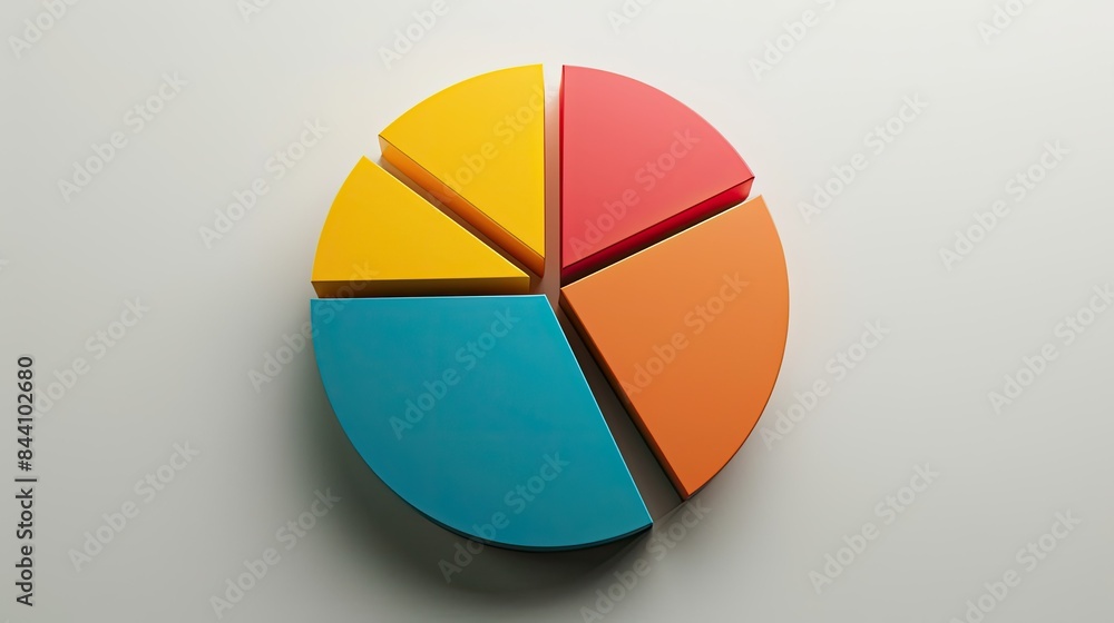 Detailed pie chart with distinct sections, colorful and eye-catching, on a light gray background. Detailed pie chart with distinct sections, colorful and eye-catching, on a light gray background.