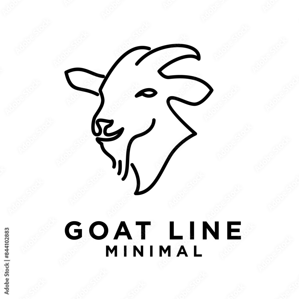 Goat black line logo icon design illustration Goat black line logo icon design illustration